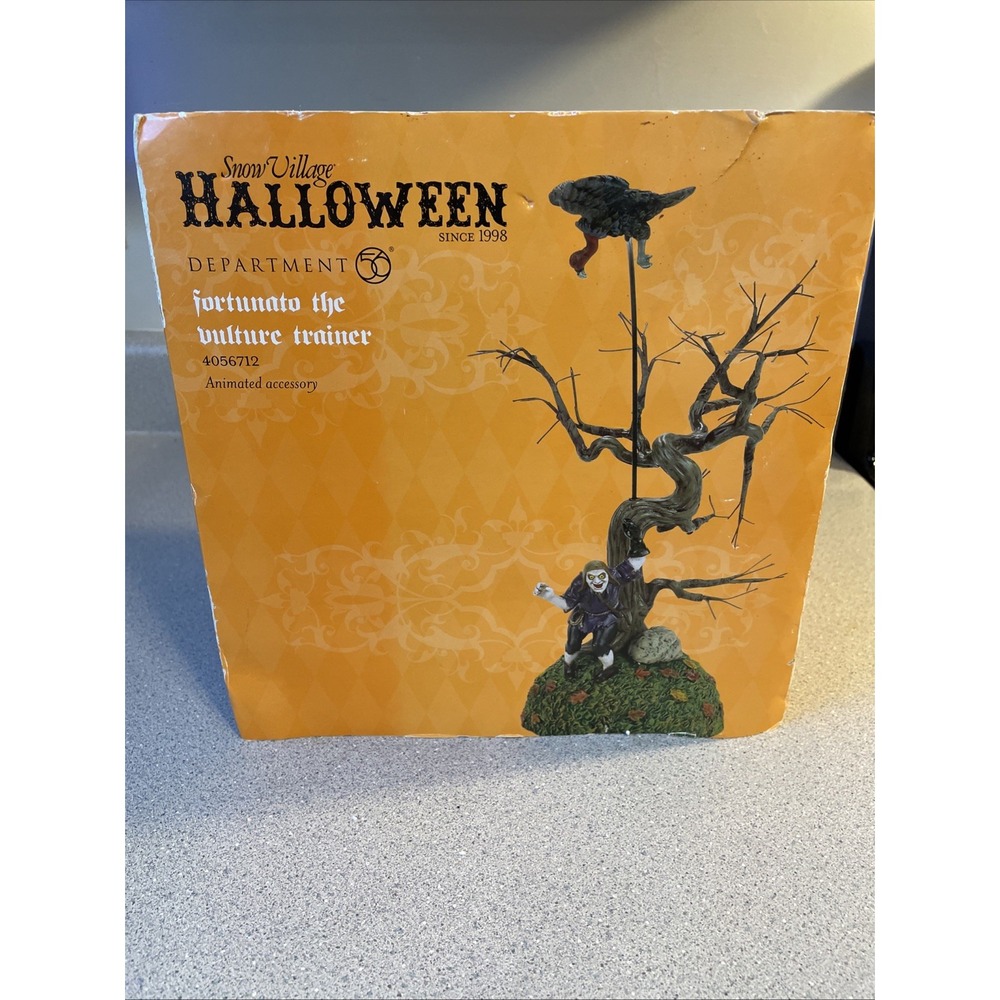 Dept 56 Halloween Fortunato the Vulture trainer Halloween Village accessory